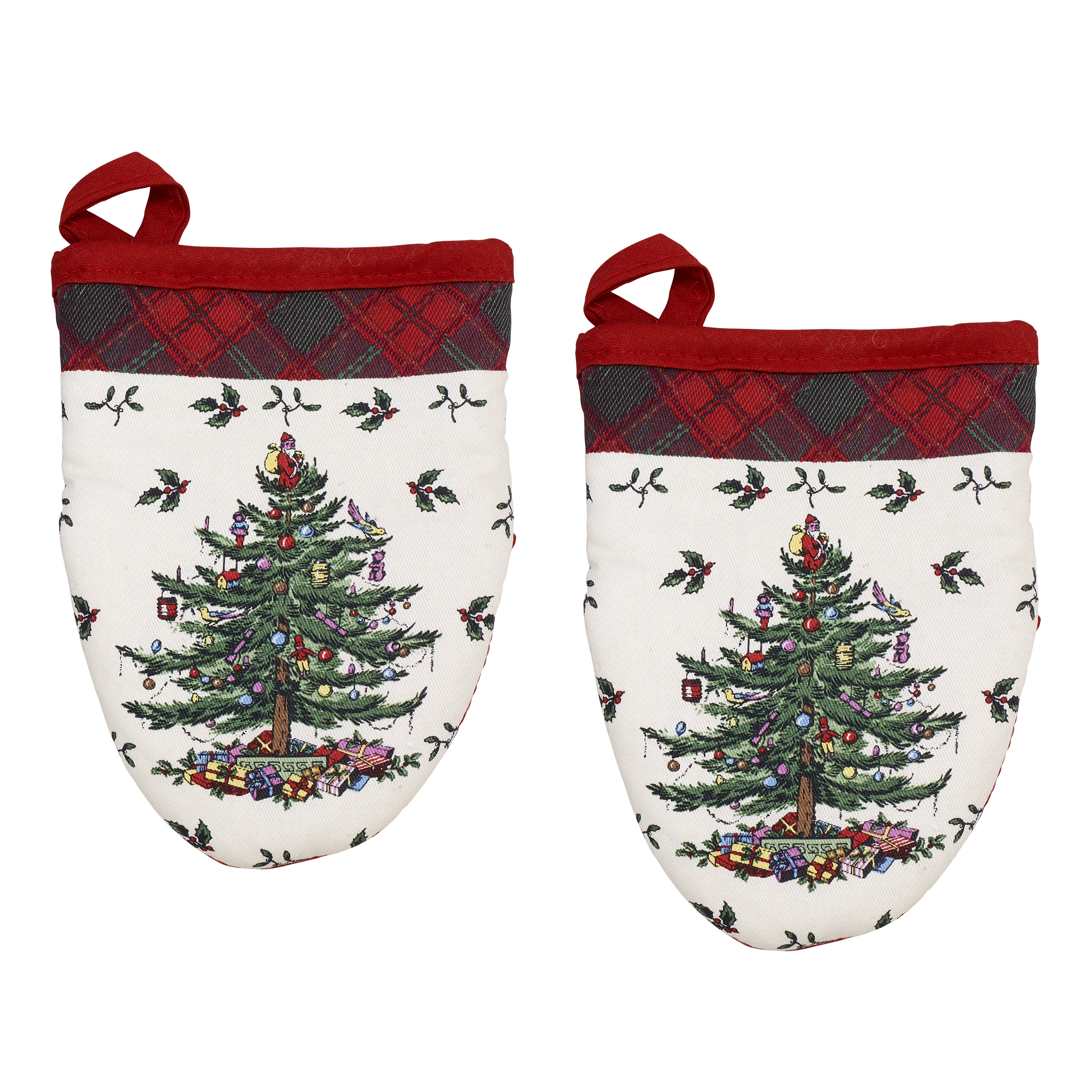 Christmas Tree Tartan Mini Oven Mitt Set of 2 image number null